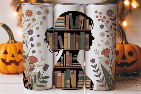 Book Lover Silhouette 20oz Tumbler Wrap
