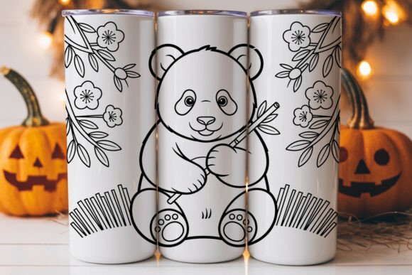 Cute Panda with Cherry Blossoms Tumbler