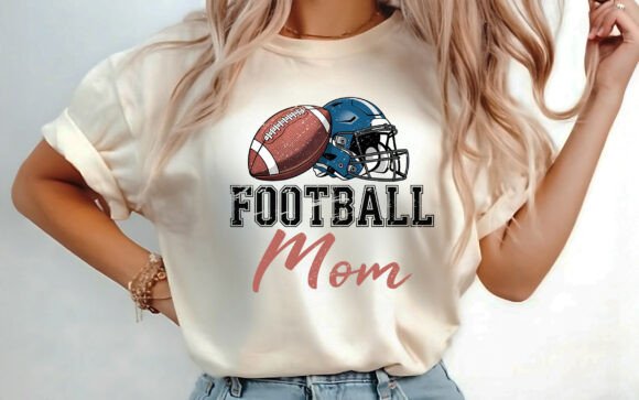 Football Mom Cheer Mom Shirt Design PNG