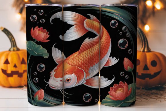 Koi Fish and Lotus 20oz Tumbler Wrap