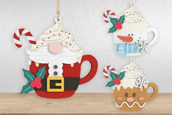 Laser Cut Cocoa Mug Christmas Decoration