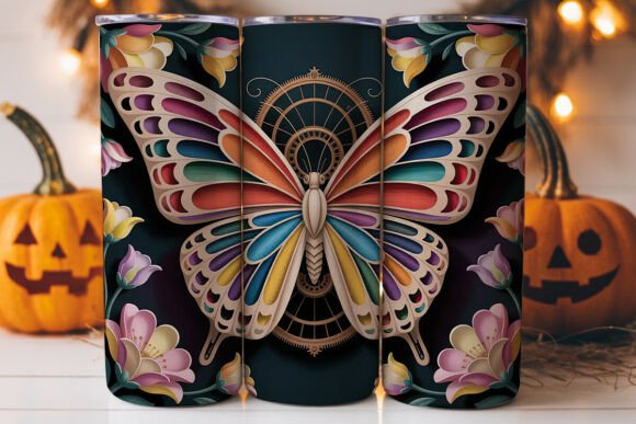 Steampunk Butterfly 20oz Tumbler Wrap